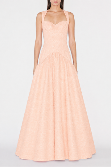 IZZY GOWN APRICOT CLOQUE