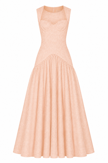 IZZY GOWN APRICOT CLOQUE
