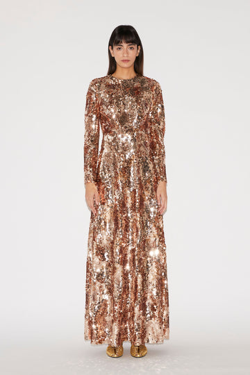 DELPHI GOWN GOLD SEQUINS