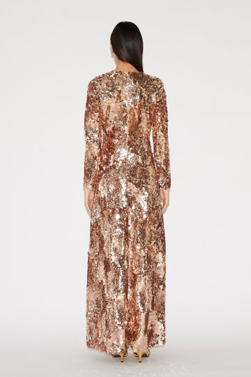 DELPHI GOWN GOLD SEQUINS