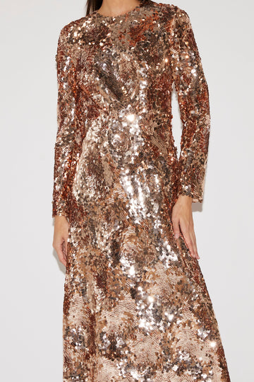 DELPHI GOWN GOLD SEQUINS