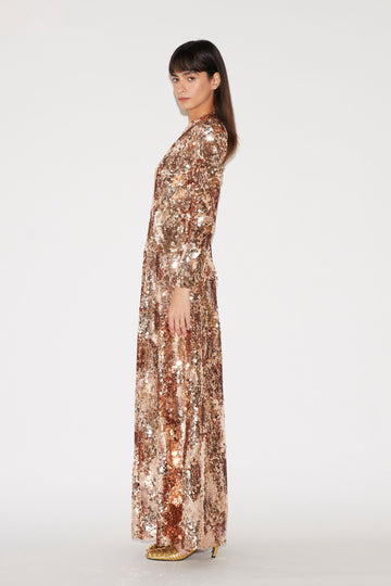 DELPHI GOWN GOLD SEQUINS