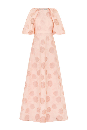 AGATA GOWN PINK EMBROIDERED COTTON