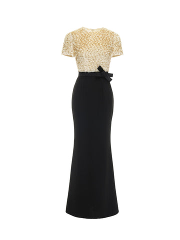 LEILA GOWN BLACK SABLE SEQUINS