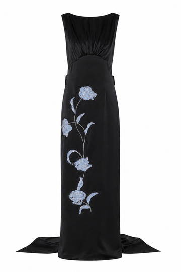 ROSA GOWN BLACK SATIN