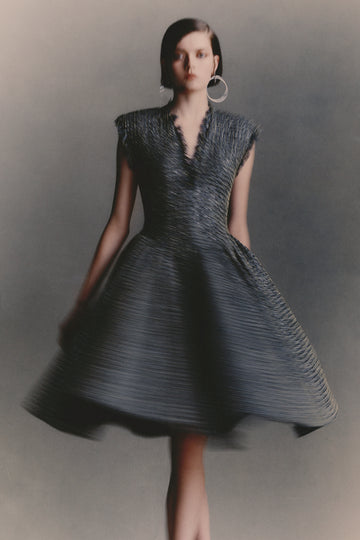 MADAME DRESS BLACK GOLD LUREX TWEED