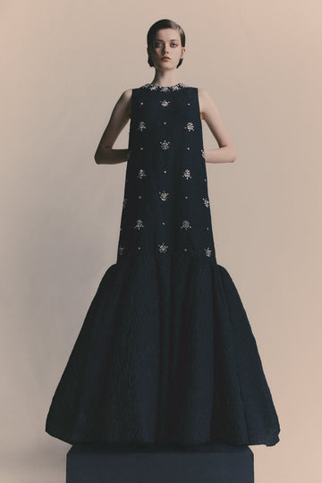 AMARICE GOWN BLACK EMBELLISHED JACQUARD