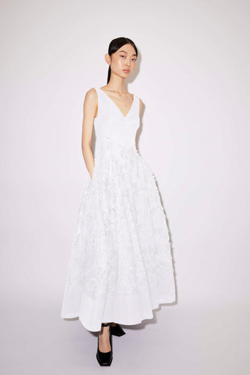 MARIANELA DRESS WHITE EMBROIDERED COTTON