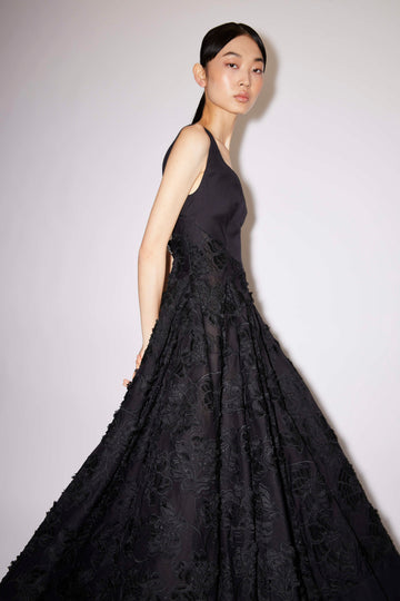 MARIANELA DRESS BLACK EMBROIDERED COTTON