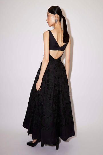 MARIANELA DRESS BLACK EMBROIDERED COTTON
