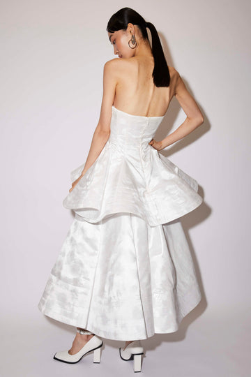 ROSINA DRESS WHITE JAQUARD