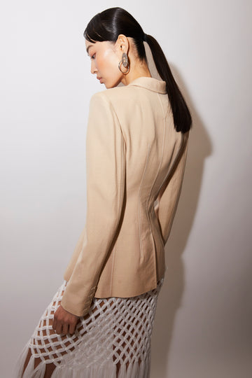 CATALINA SKIRT WHITE EMBELLISHED MACRAME'