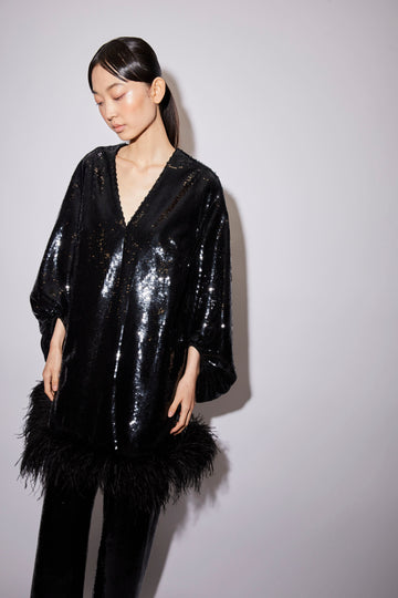 NORMAN TROUSERS BLACK SEQUINS