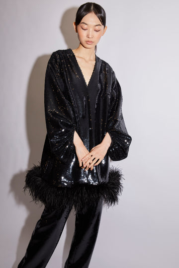 NORMAN TROUSERS BLACK SEQUINS