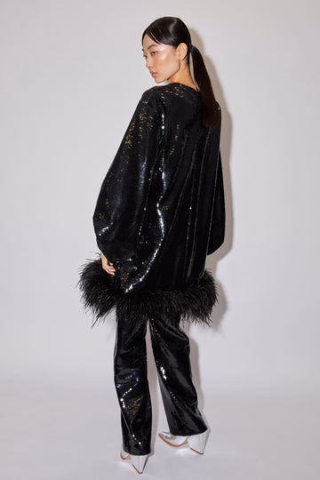 NORMAN TROUSERS BLACK SEQUINS