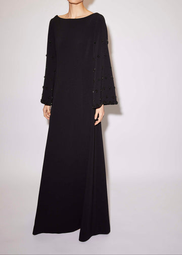 CLOVER GOWN BLACK EMBELLISHED CREPE