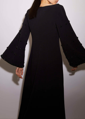 CLOVER GOWN BLACK EMBELLISHED CREPE