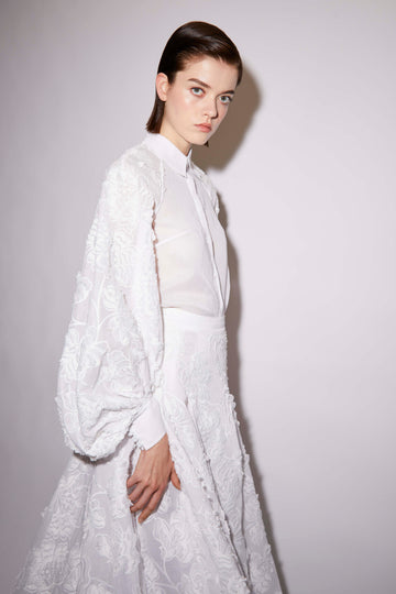 ROWENA SKIRT WHITE EMBROIDERED COTTON