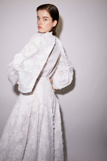 ROWENA SKIRT WHITE EMBROIDERED COTTON