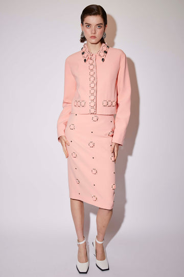 PATI SKIRT APRICOT BLUSH EMBELLISHED CREPE