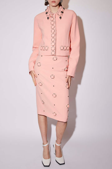 HELENE JACKET APRICOT BLUSH EMBELLISHED CREPE