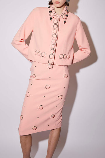 PATI SKIRT APRICOT BLUSH EMBELLISHED CREPE