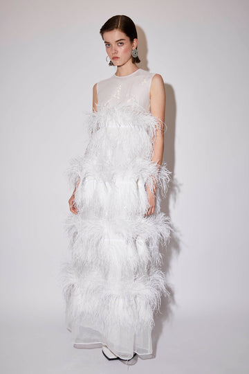 ANAIS DRESS WHITE SEQUINS