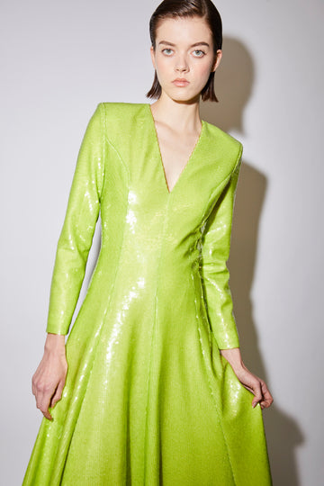 ANDY DRESS LIME PUNCH SEQUINS