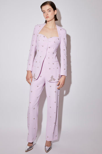 MILES TROUSERS ORCHID ICE EMBELLISHED CREPE
