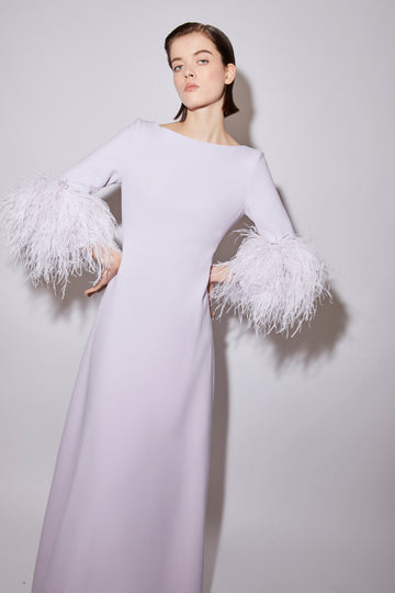 REIGN GOWN LILAC FOG CREPE