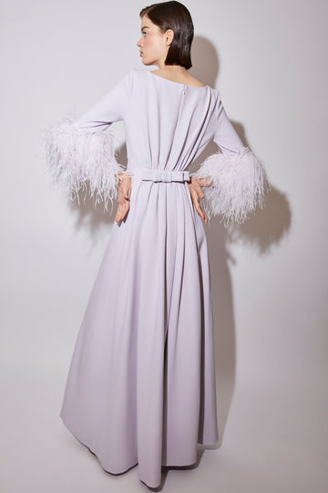 REIGN GOWN LILAC FOG CREPE