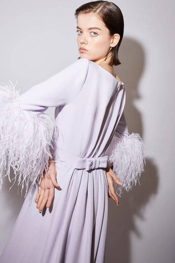 REIGN GOWN LILAC FOG CREPE