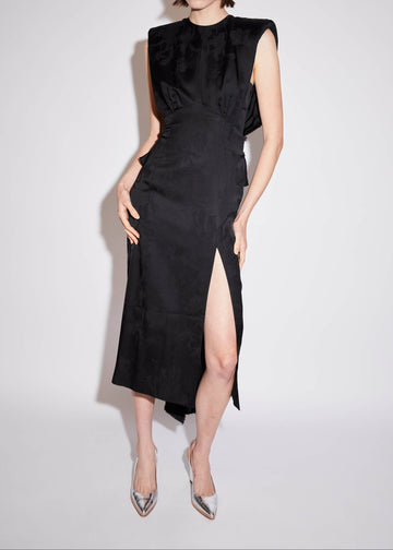 DAFFODIL DRESS BLACK JACQUARD