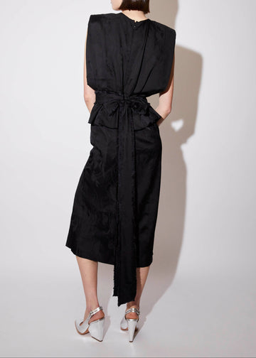 DAFFODIL DRESS BLACK JACQUARD
