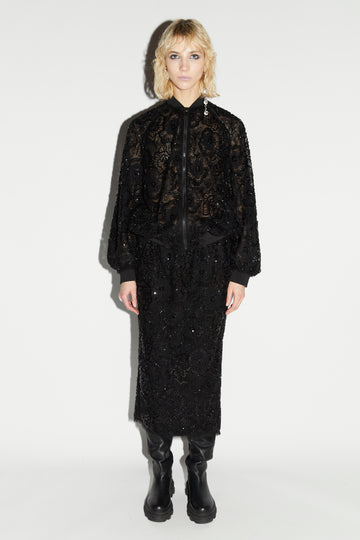 THALIA SKIRT BLACK EMBROIERED TULLE