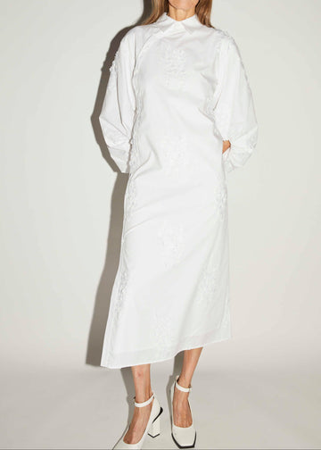 ALISTAIR DRESS WHITE EMBROIDERED COTTON
