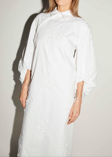 ALISTAIR DRESS WHITE EMBROIDERED COTTON