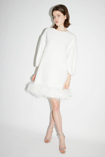 POPPY DRESS WHITE CREPE
