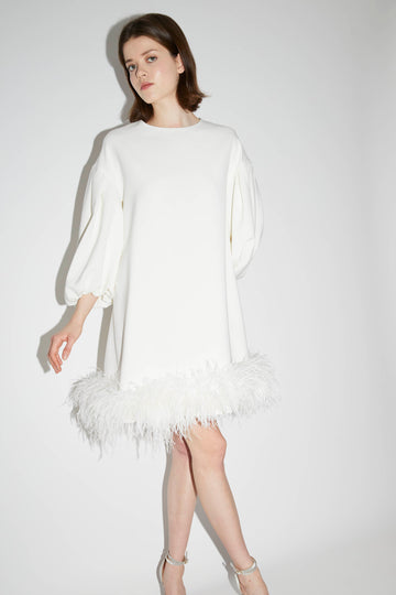 POPPY DRESS WHITE CREPE
