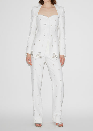 KIM JACKET WHITE EMBELLISHED CREPE