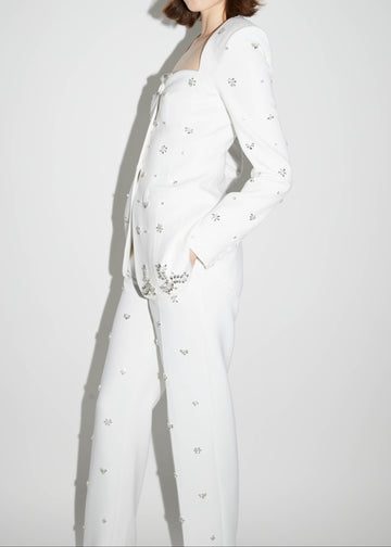 KIM JACKET WHITE EMBELLISHED CREPE