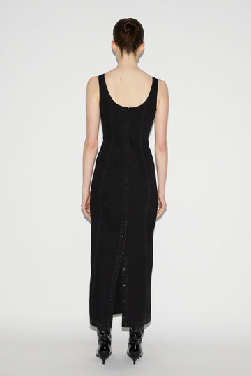 ROSEMARY DRESS BLACK EMBELLISHED DENIM