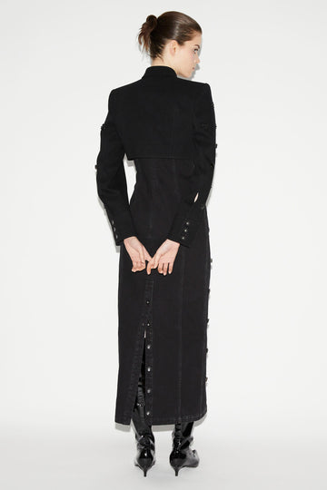 ELLA CROP JACKET BLACK EMBELLISHED DENIM