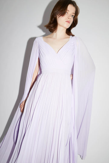 BERYL DRESS PURPLE PLEATED GEORGETTE