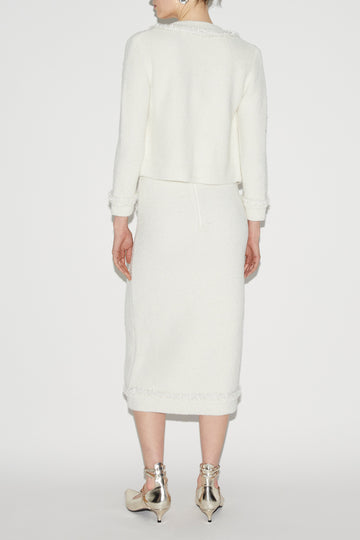 ESTHER SKIRT WHITE KNIT BOUCLE