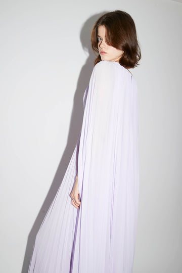 BERYL DRESS PURPLE PLEATED GEORGETTE