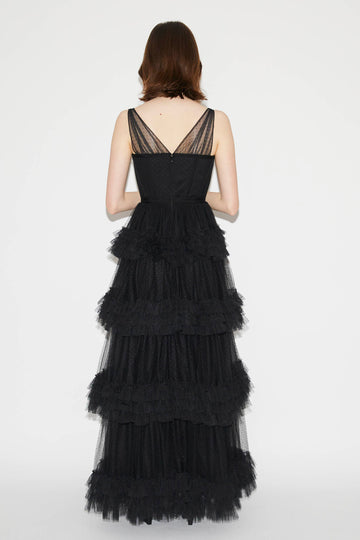 CAITLIN GOWN BLACK TULLE
