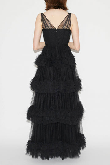 CAITLIN GOWN BLACK TULLE