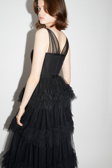 CAITLIN GOWN BLACK TULLE