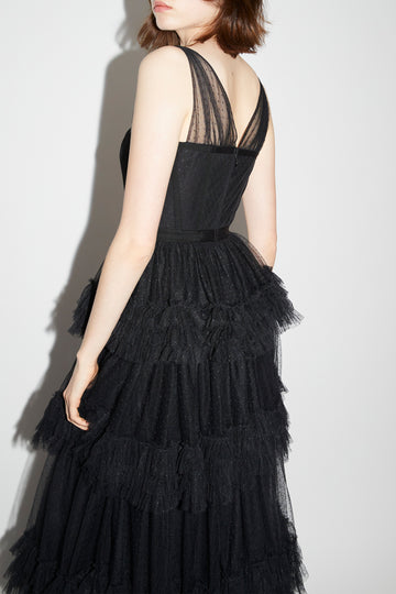 CAITLIN GOWN BLACK TULLE